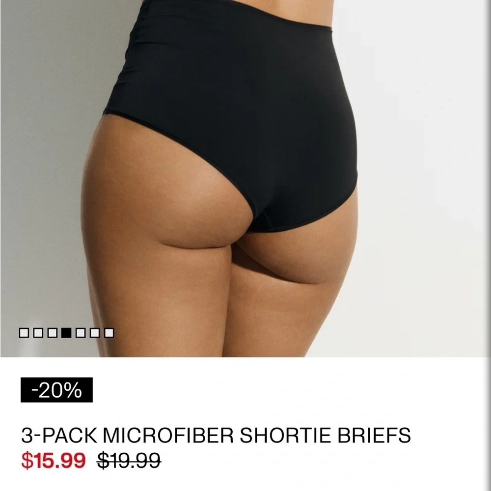 NWOT New washed and unworn 3- H&M size M microfiber shortie briefs. Lightweight. - Picture 3 of 9